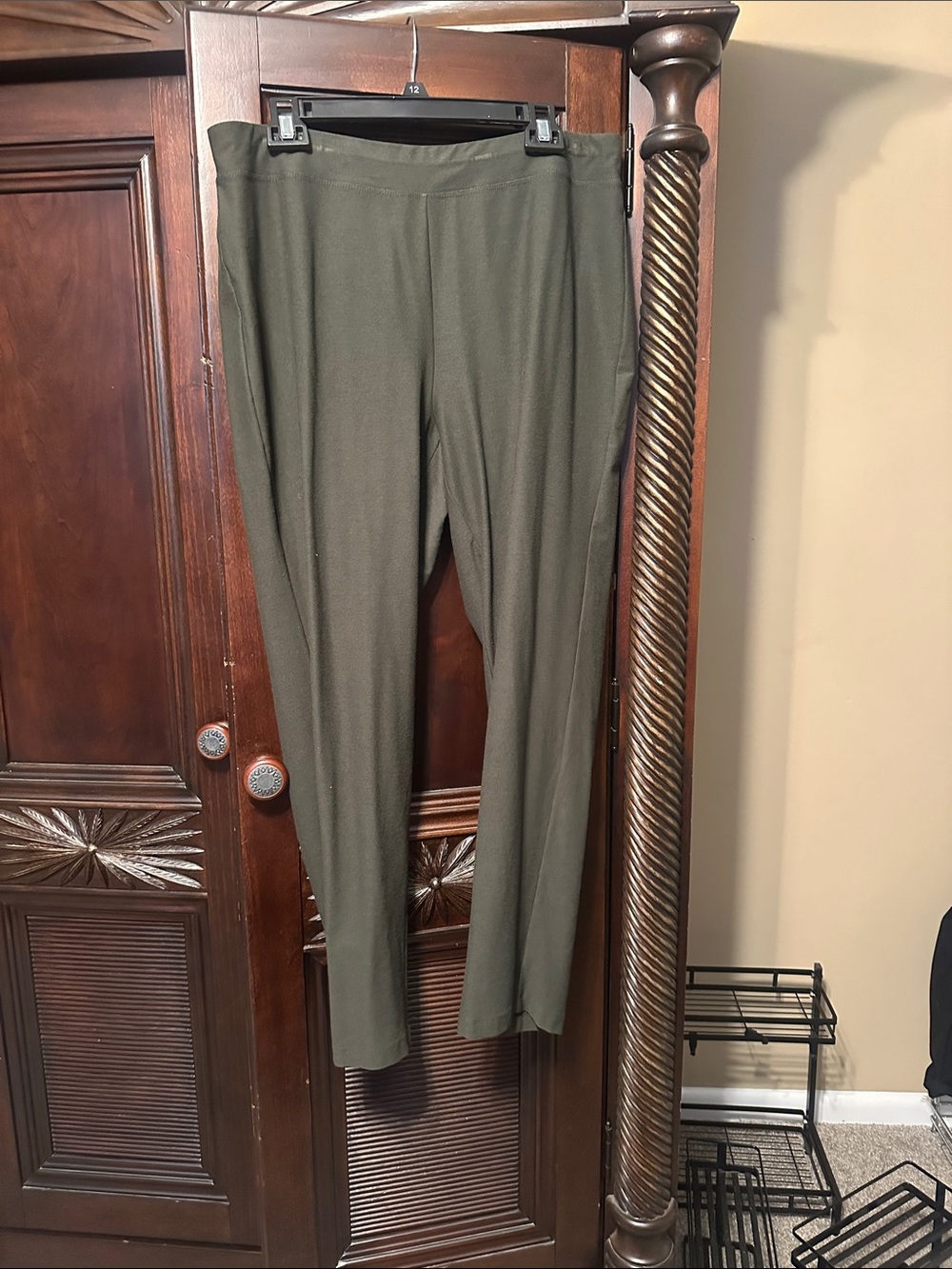 Eileen Fisher Olive Green Skinny Pull-On Pants